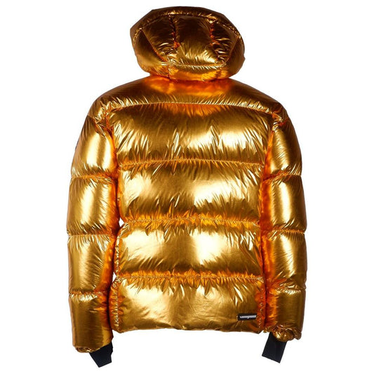 Exquisite Golden Puffer Jacket with Hood