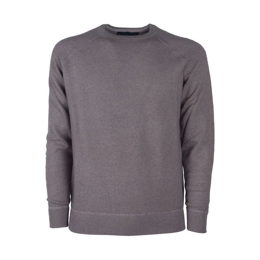 Emilio Romanelli Elegant Gray Cashmere Crew Neck Sweater Emilio Romanelli