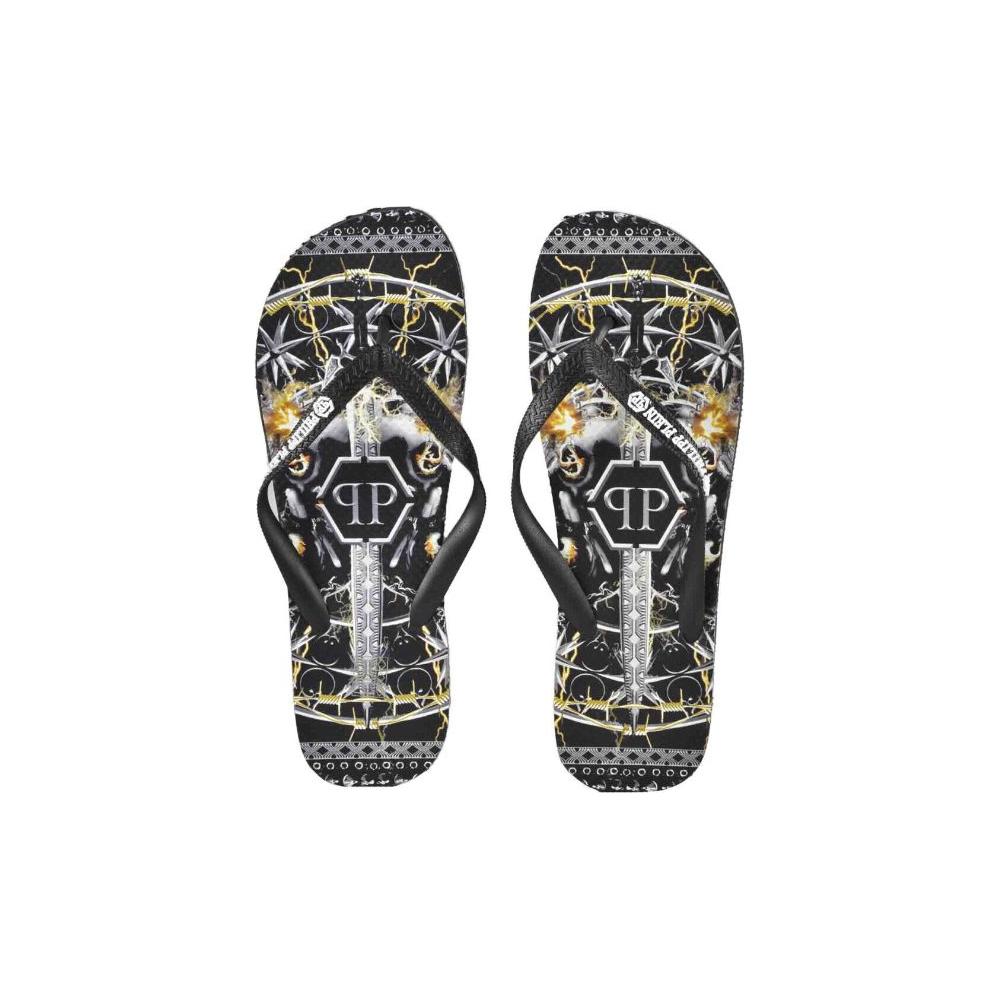 Philipp Plein Multicolor Graphic Print Women's Flip Flops Philipp Plein