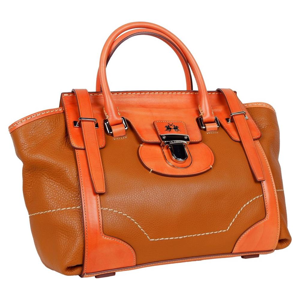 La Martina Orange Leather Handbag La Martina