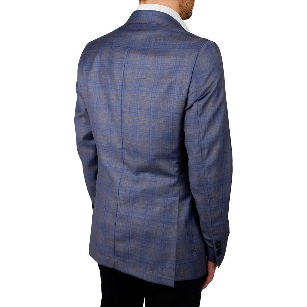 Made in Italy Blue Wool Vergine Blazer Made in Italy