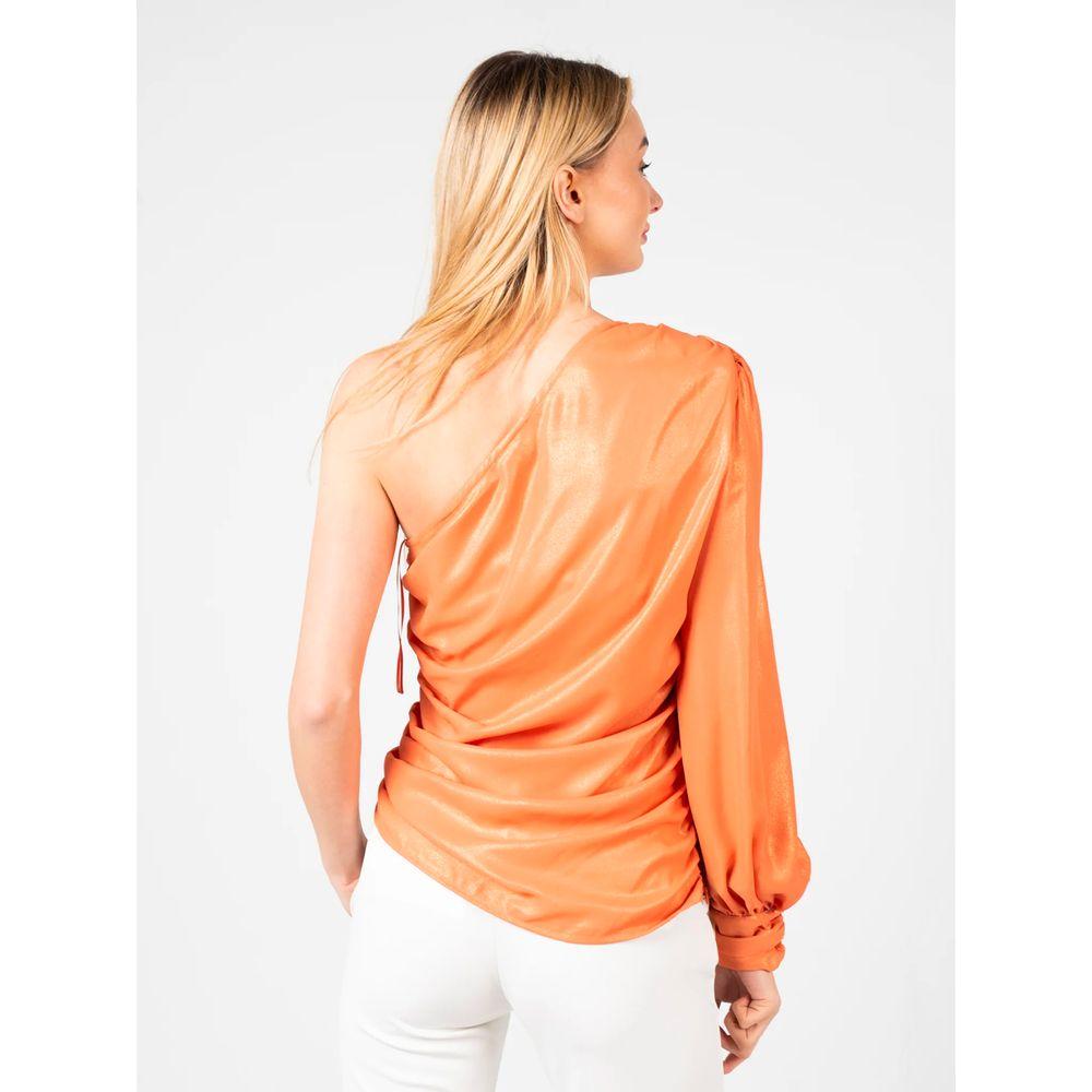 PINKO Chic Orange Laminated Blouse PINKO