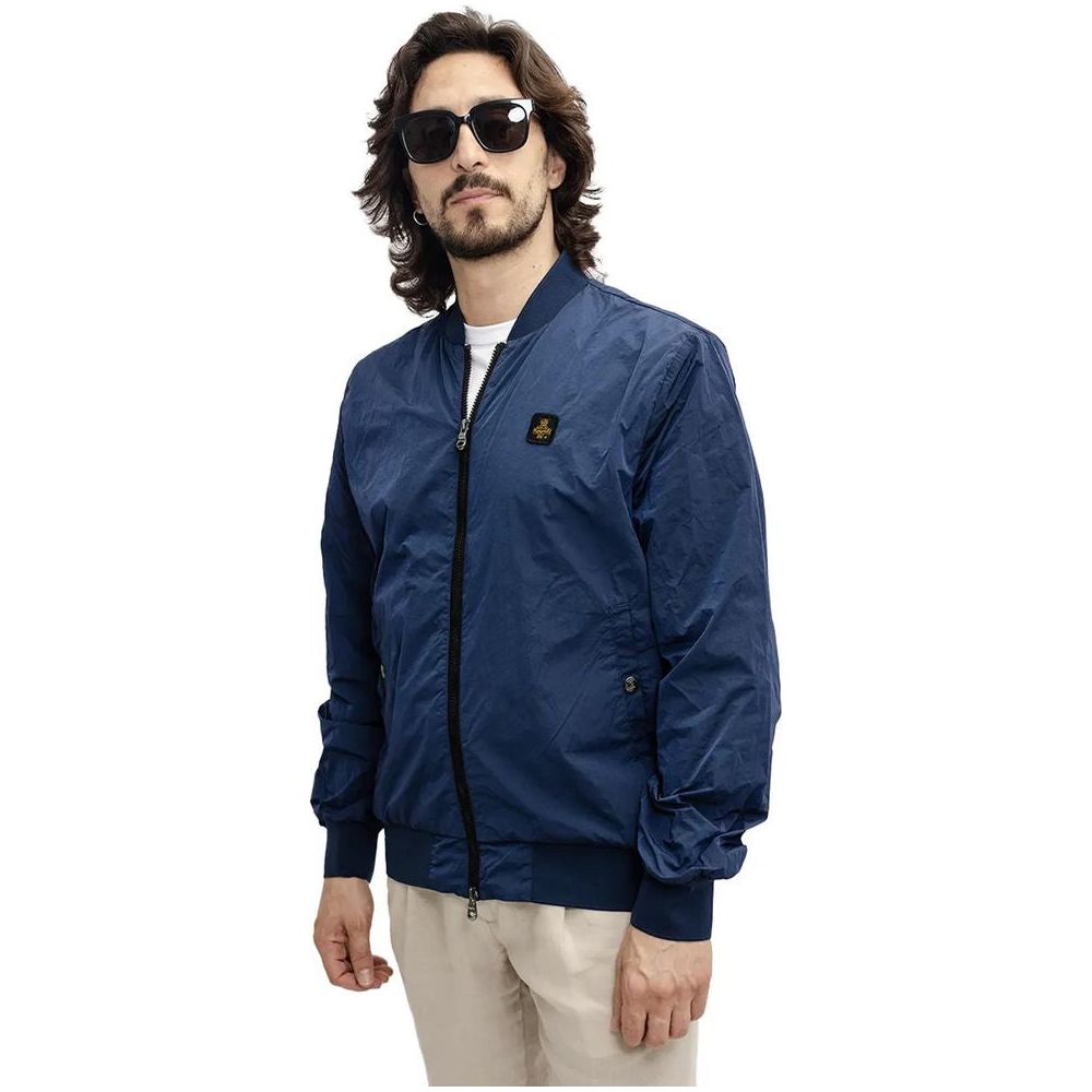 Refrigiwear Elevated Casual Blue Bomber Jacket Refrigiwear