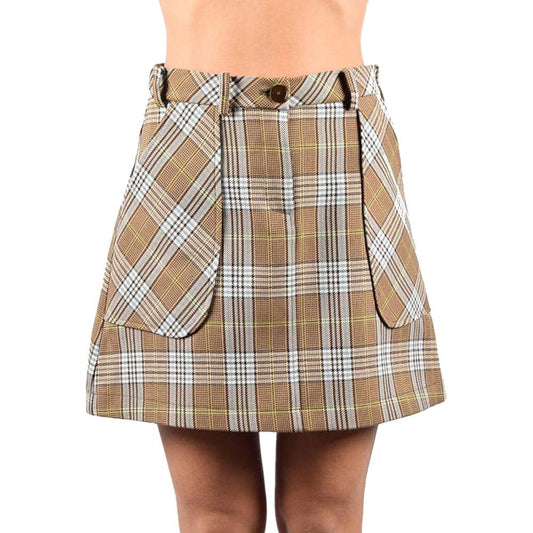 Patrizia Pepe Chic Tartan Cotton Blend Mini Skirt Patrizia Pepe