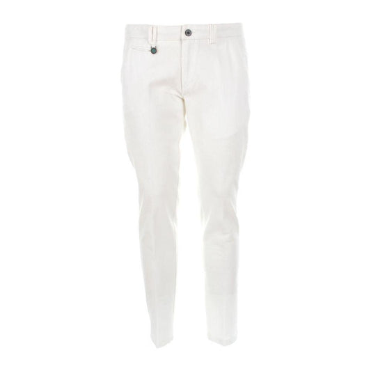 Yes Zee Honeycomb Cotton Chino Trousers - Pristine White Yes Zee