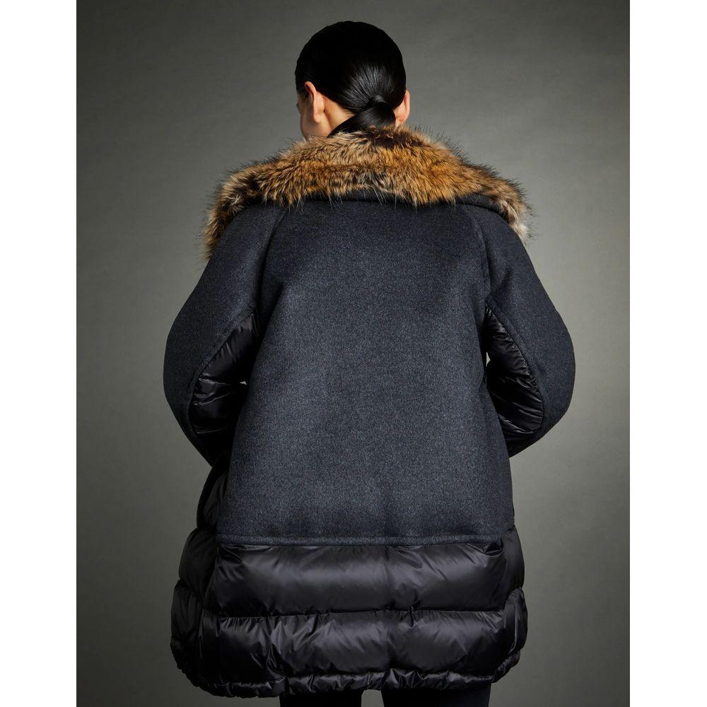 Fay Chic Quilted Down Jacket with Faux Fur Details Fay