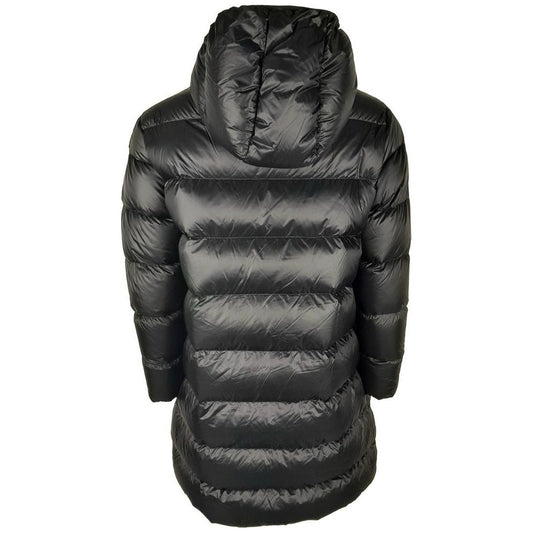 Centogrammi Sleek Black Nylon Down Jacket with Hood Centogrammi