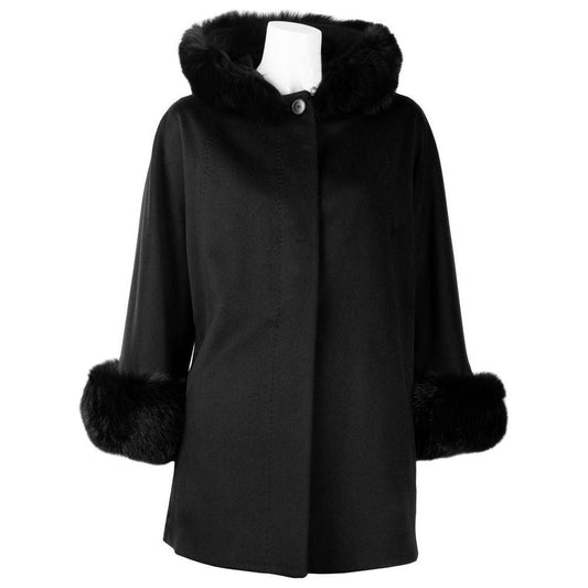 Made in Italy Black Wool Women Coat Made in Italy