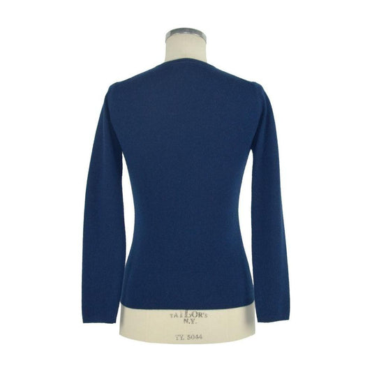 Emilio Romanelli Blue Cashmere Women Sweater Emilio Romanelli