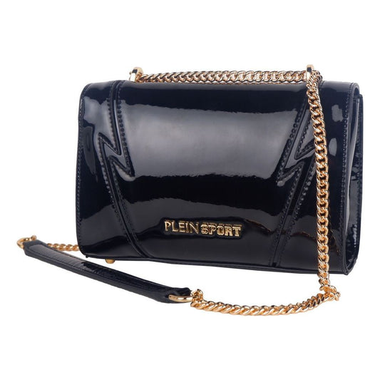 Plein Sport Chic Patent Effect Chain Shoulder Bag Plein Sport