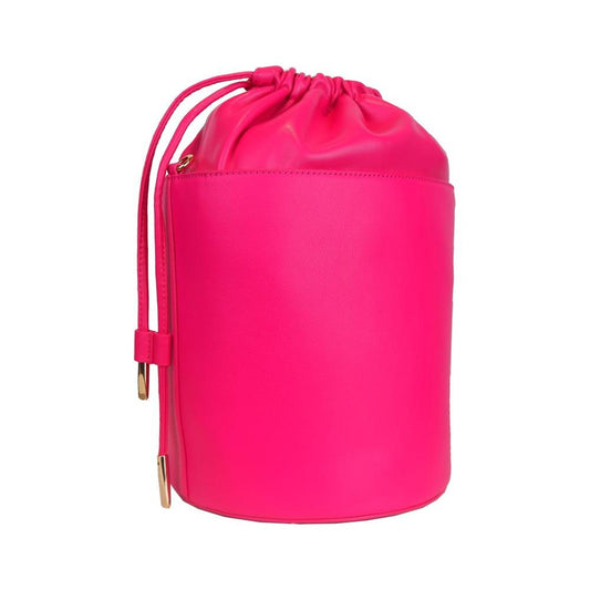 Fuchsia Elegance Leather Bucket Bag