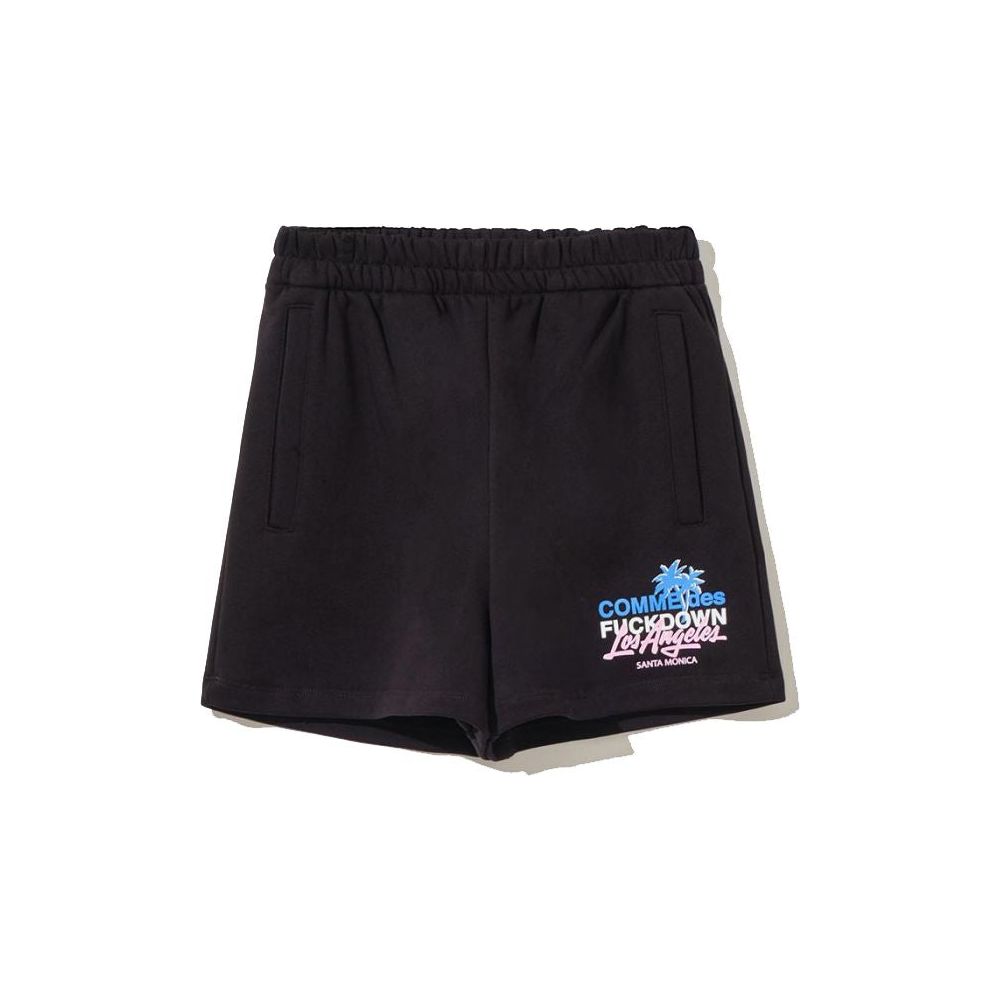 Comme Des Fuckdown Chic Black Cotton Shorts with Side Pockets Comme Des Fuckdown