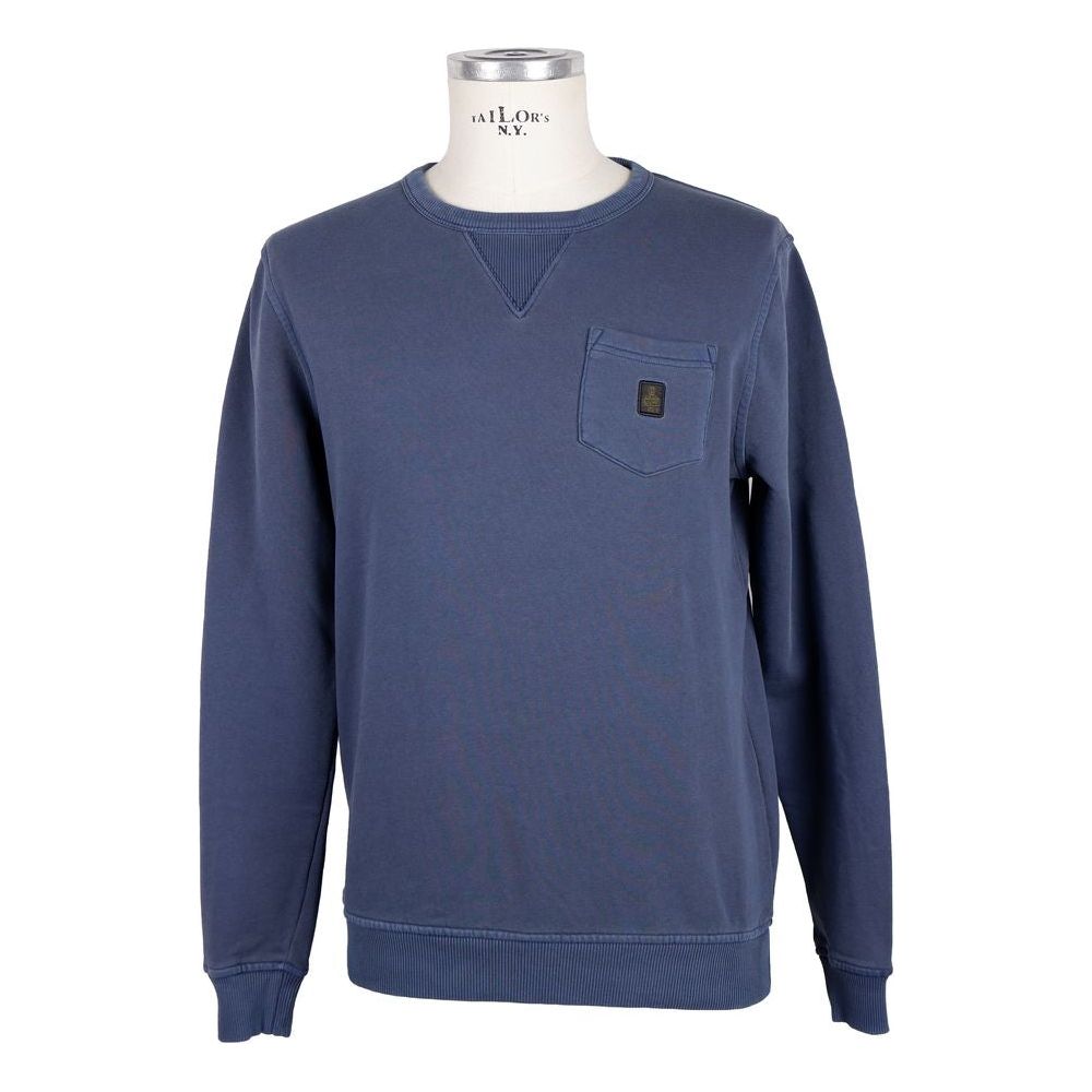 Refrigiwear Blue Cotton Men Sweater Refrigiwear