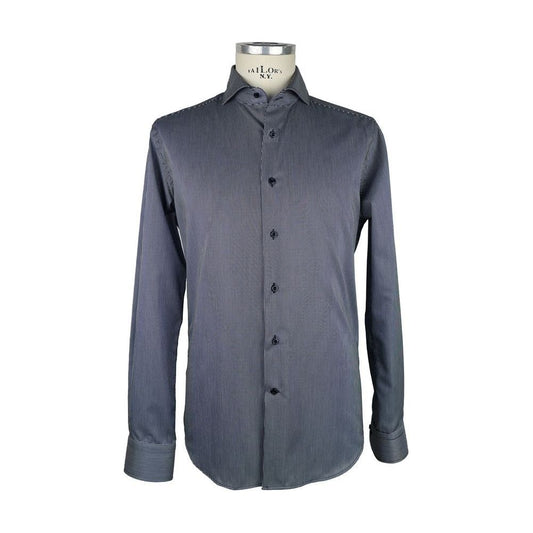 Made in Italy Elegant Milano Black Striped Men's Shirt Made in Italy