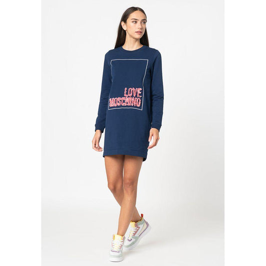 Love Moschino Blue Cotton Women Dress Love Moschino