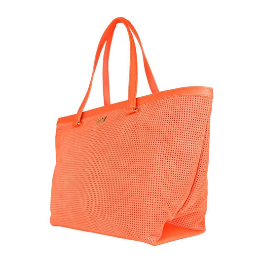 Chic Dark Orange Leather Handbag