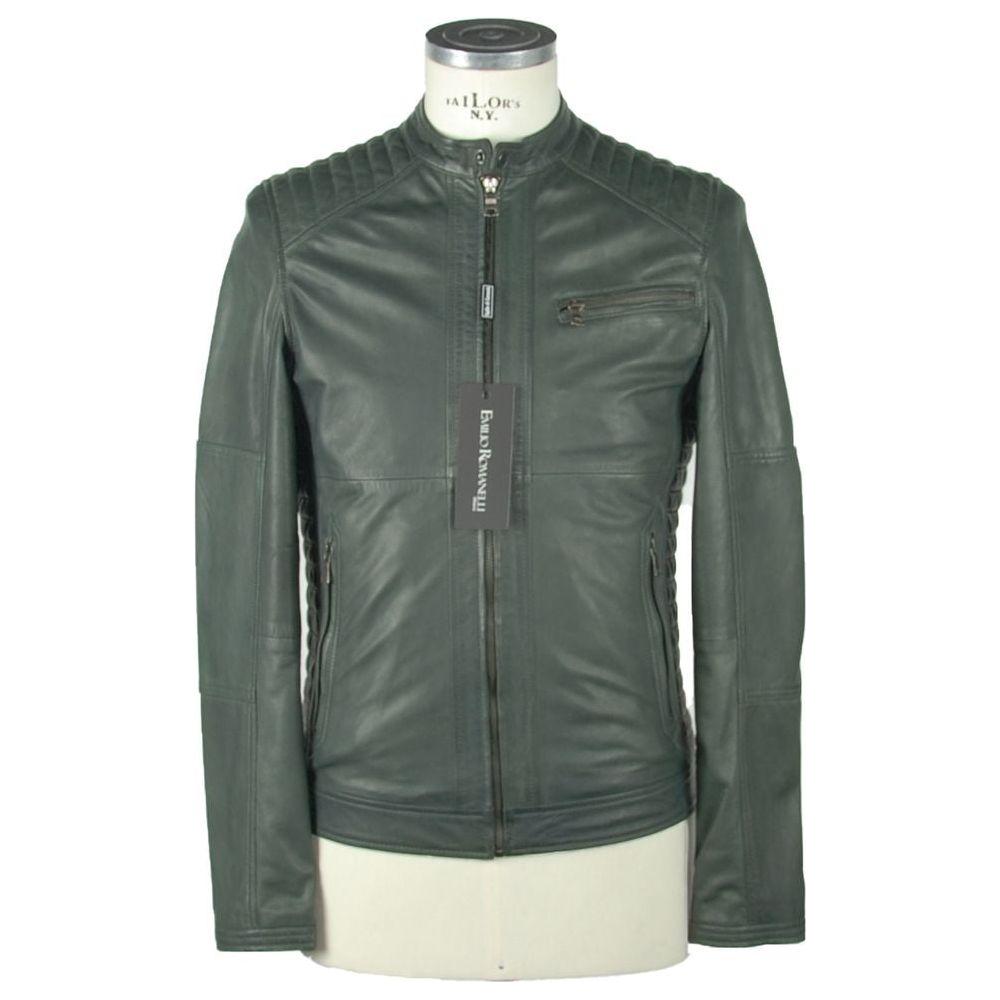 Emilio Romanelli Emerald Elegance Leather Jacket Emilio Romanelli