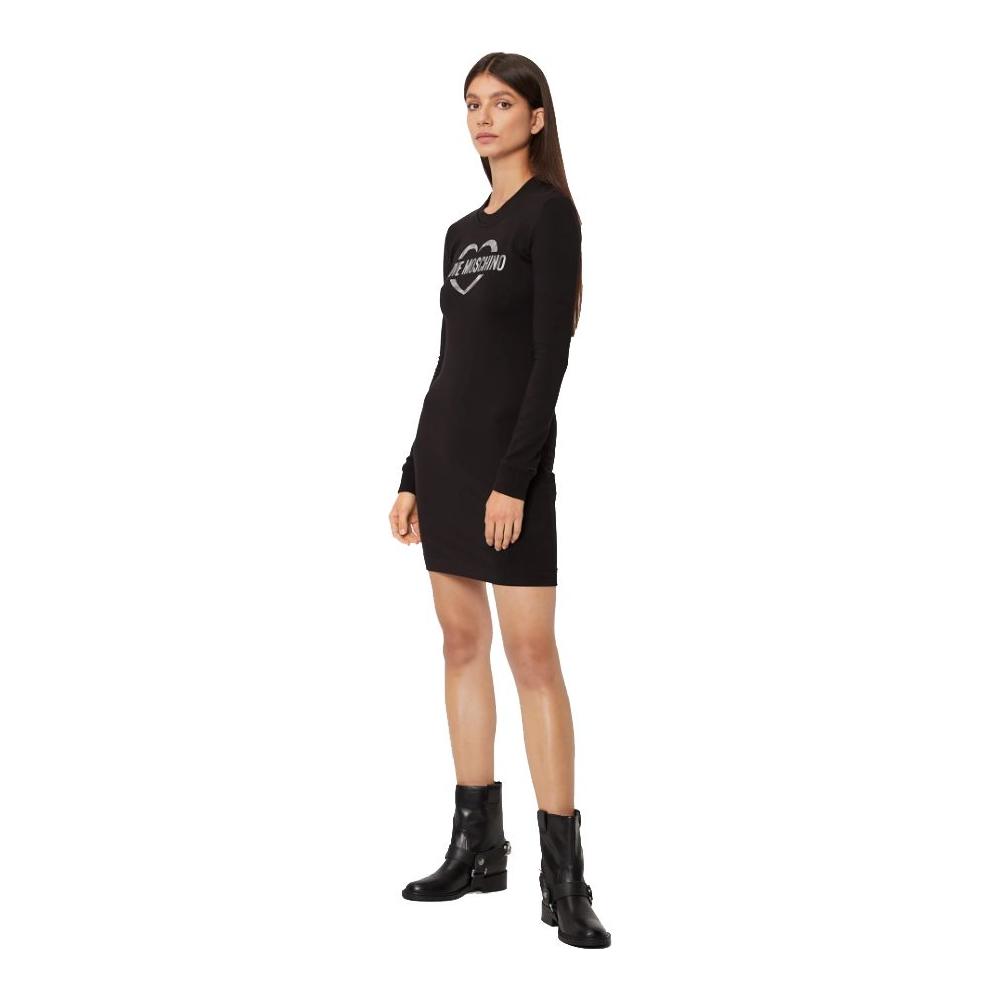 Love Moschino Chic Cotton Blend Logo Dress Love Moschino