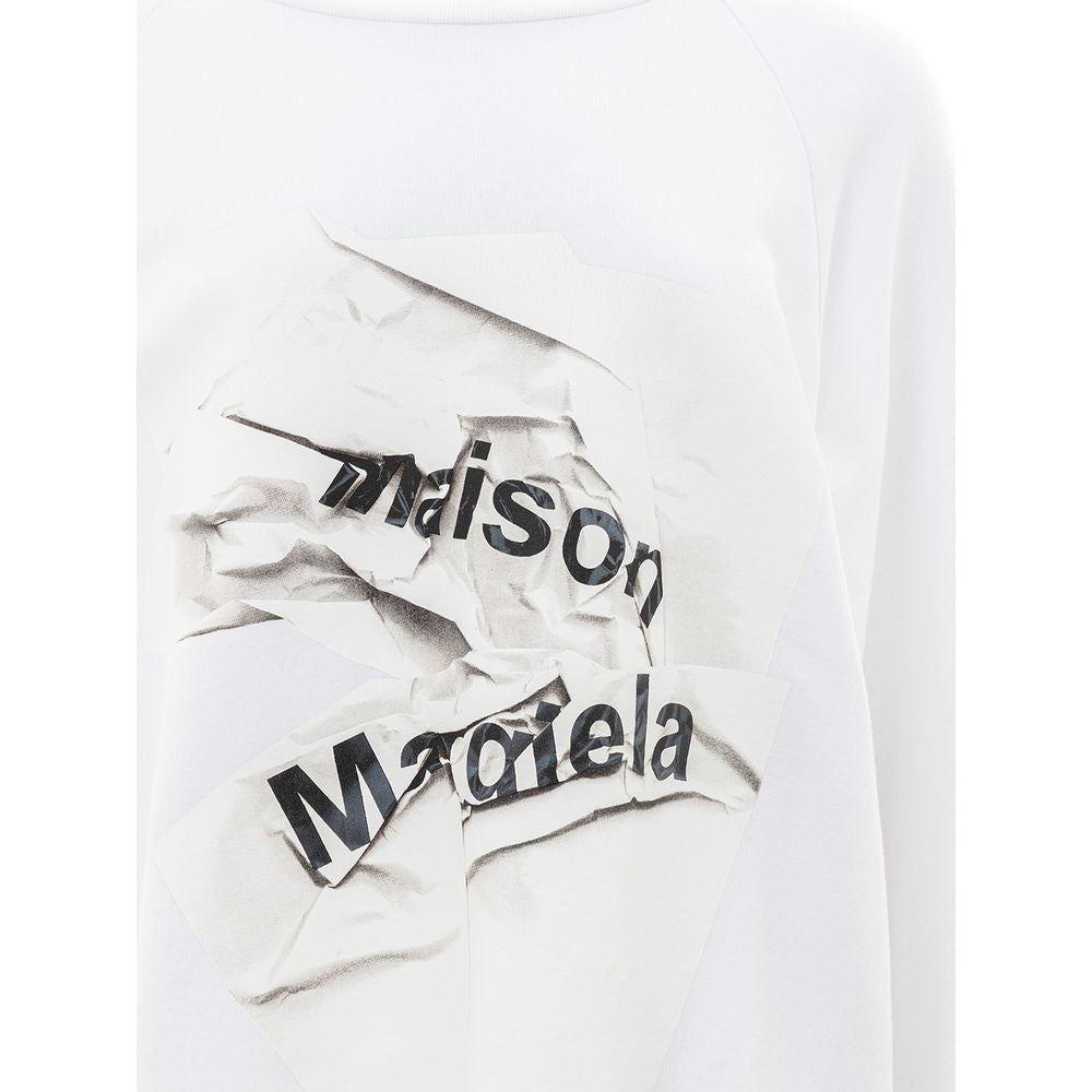 Maison Margiela Elegant Cotton Knit Sweater in Pristine White Maison Margiela