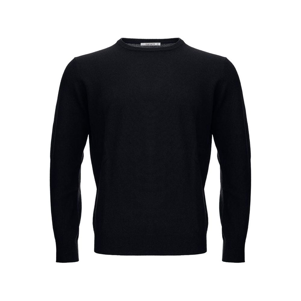 KANGRA Elegant Black Wool Sweater for Men KANGRA