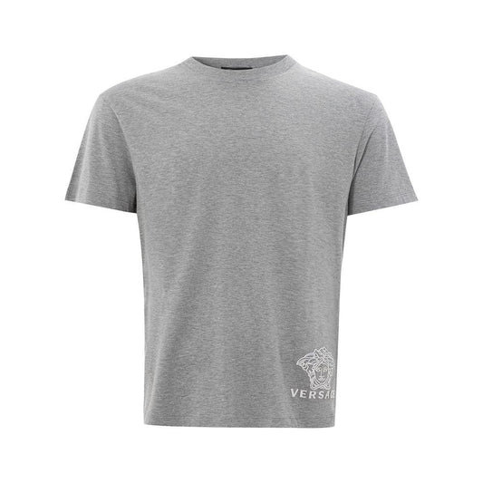 Versace Elegant Gray Cotton T-Shirt Versace