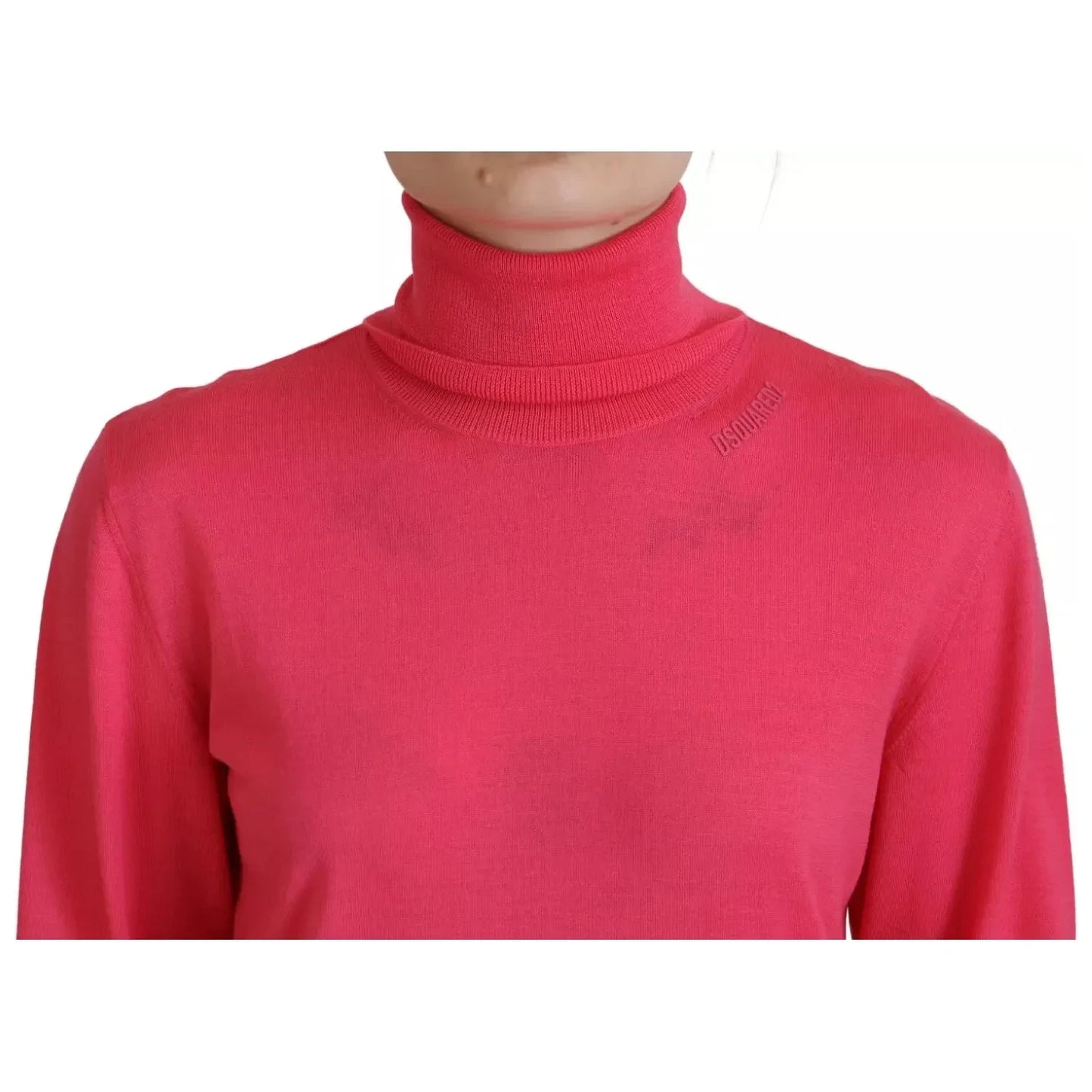 Dsquared² Pink Solid Long Sleeve Turtle Neck Casual Sweater Dsquared²