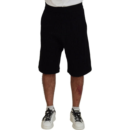 Dsquared² Black Solid Pull On Men Casual Bermuda Shorts Dsquared²