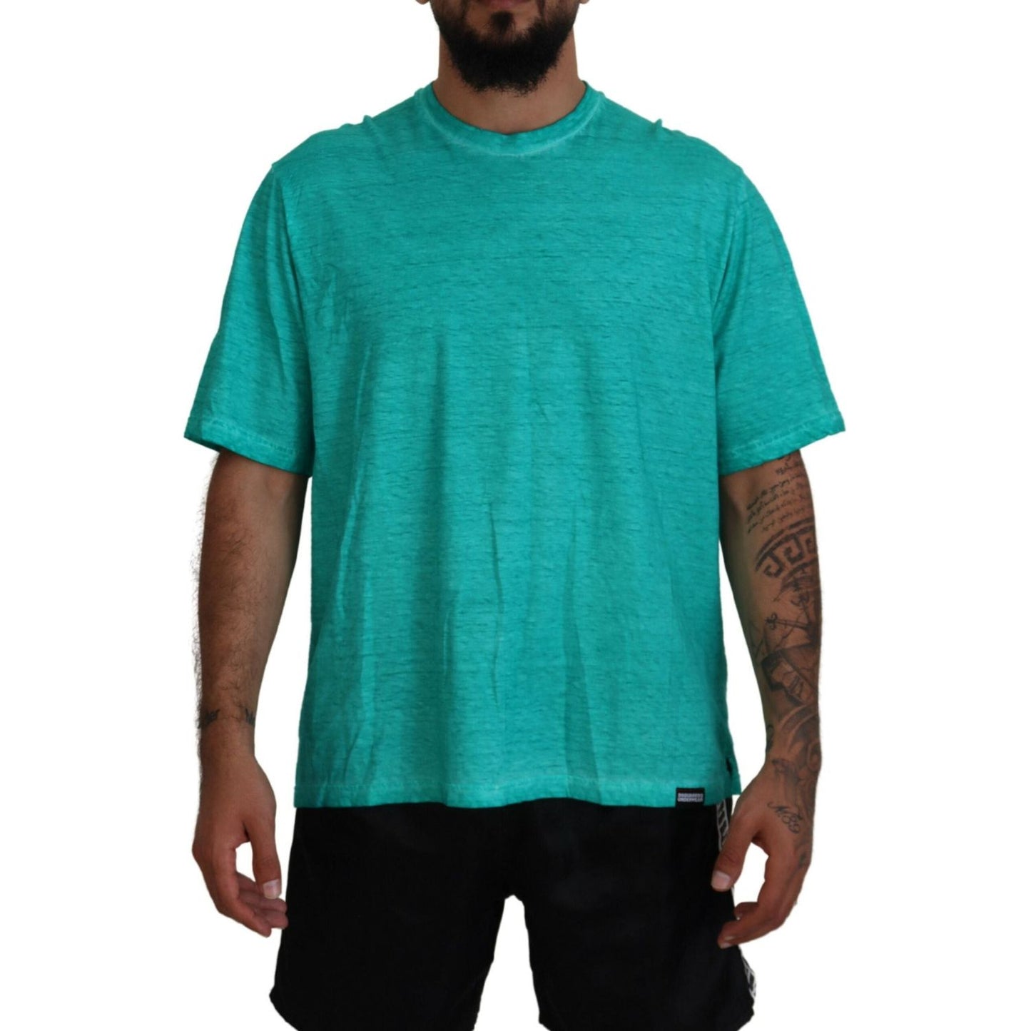 Dsquared² Light Green Cotton Linen Short Sleeves T-shirt Dsquared²