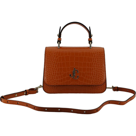 Orange Leather Top Handle and Shoulder Bag