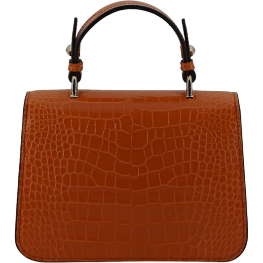 Orange Leather Top Handle and Shoulder Bag