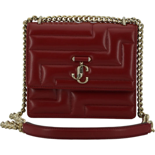 Dark Red Leather Shoulder Bag