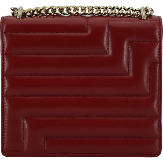 Dark Red Leather Shoulder Bag