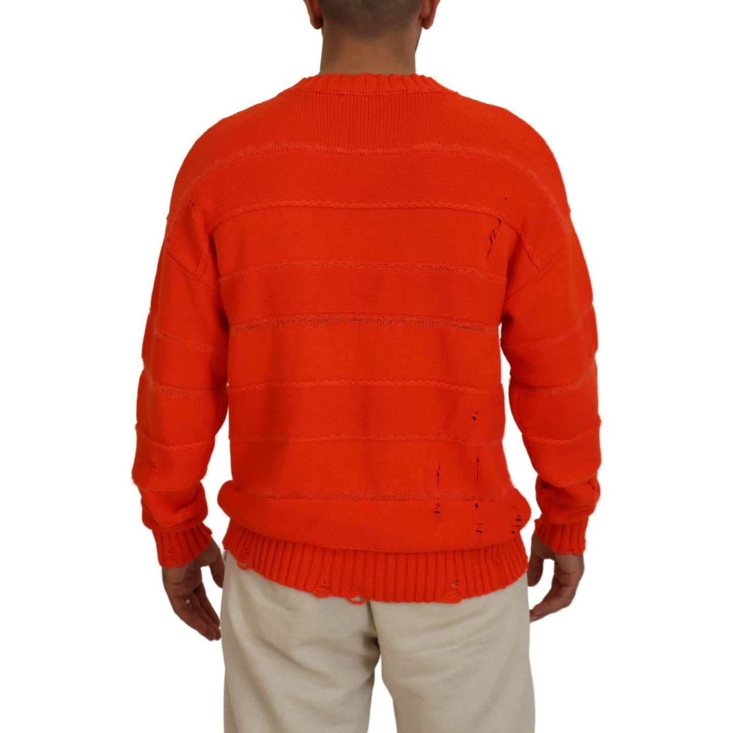 Dsquared² Orange Cotton Long Sleeves Men Pullover Sweater Dsquared²