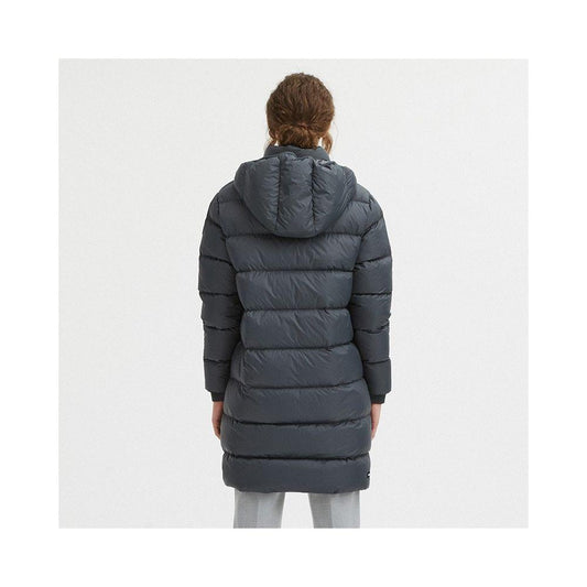 Centogrammi Luxurious Padded Hooded Jacket in Dark Grey WOMAN COATS & JACKETS Centogrammi