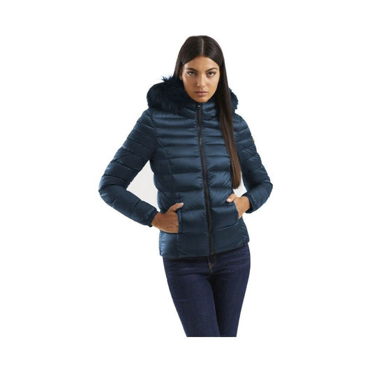 Chic Padded Down Jacket with Fur Hood