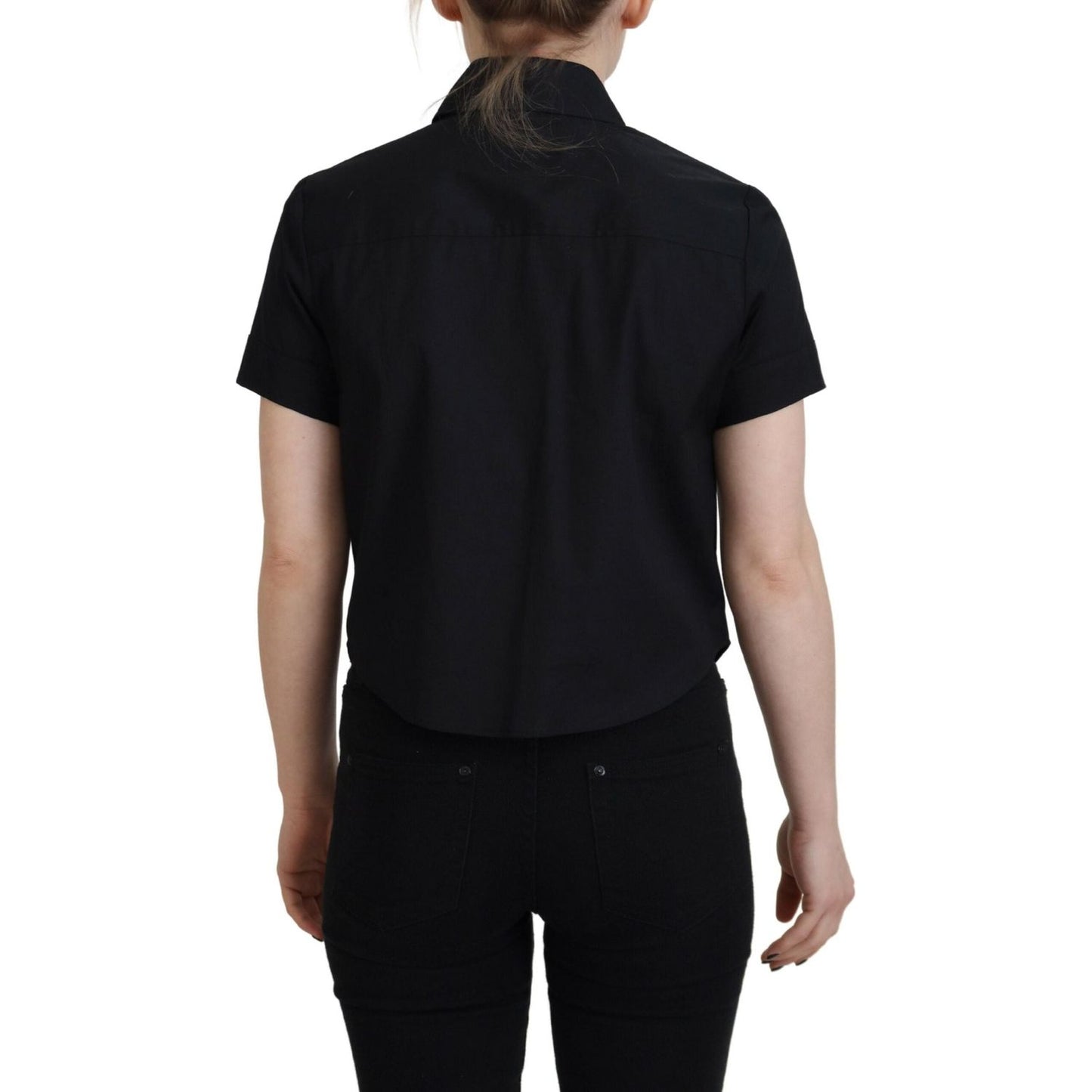 Dsquared² Black Collared Button Down Short Sleeves Polo Top Dsquared²