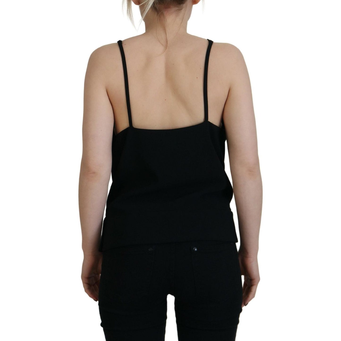 Dsquared² Black Embellished Deep V-neck Sleeveless Tank Top Dsquared²