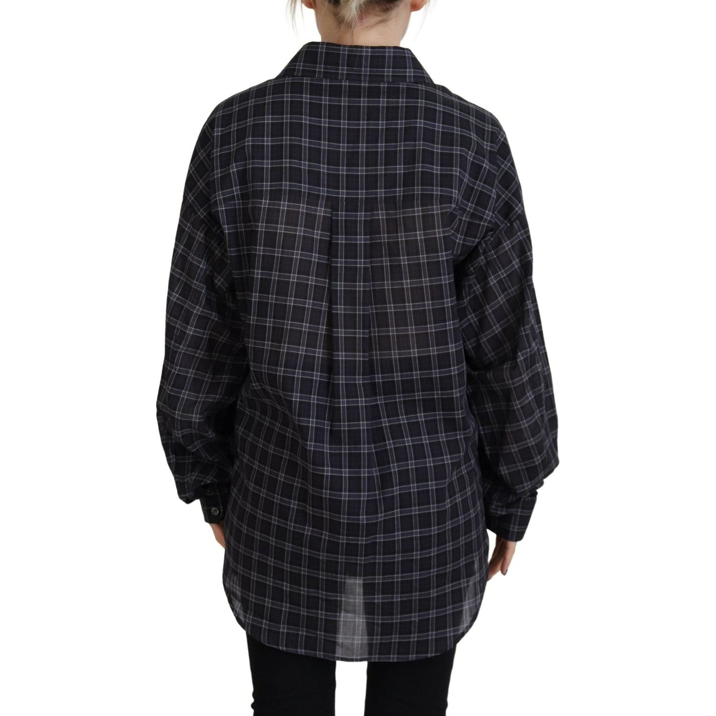 Dsquared² Black Checkered Collared Button Long Sleeves Shirt Dsquared²