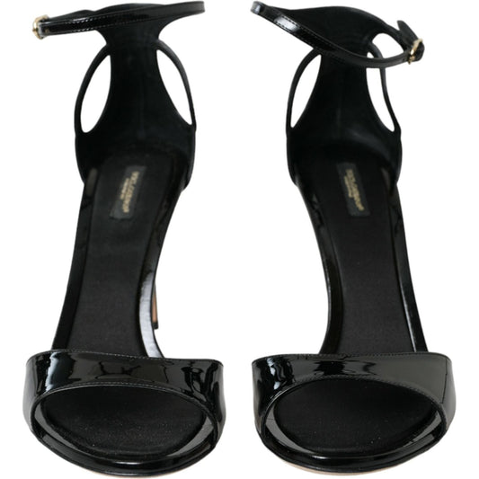 Dolce & Gabbana Black KEIRA Leather Heels Sandals Shoes Dolce & Gabbana