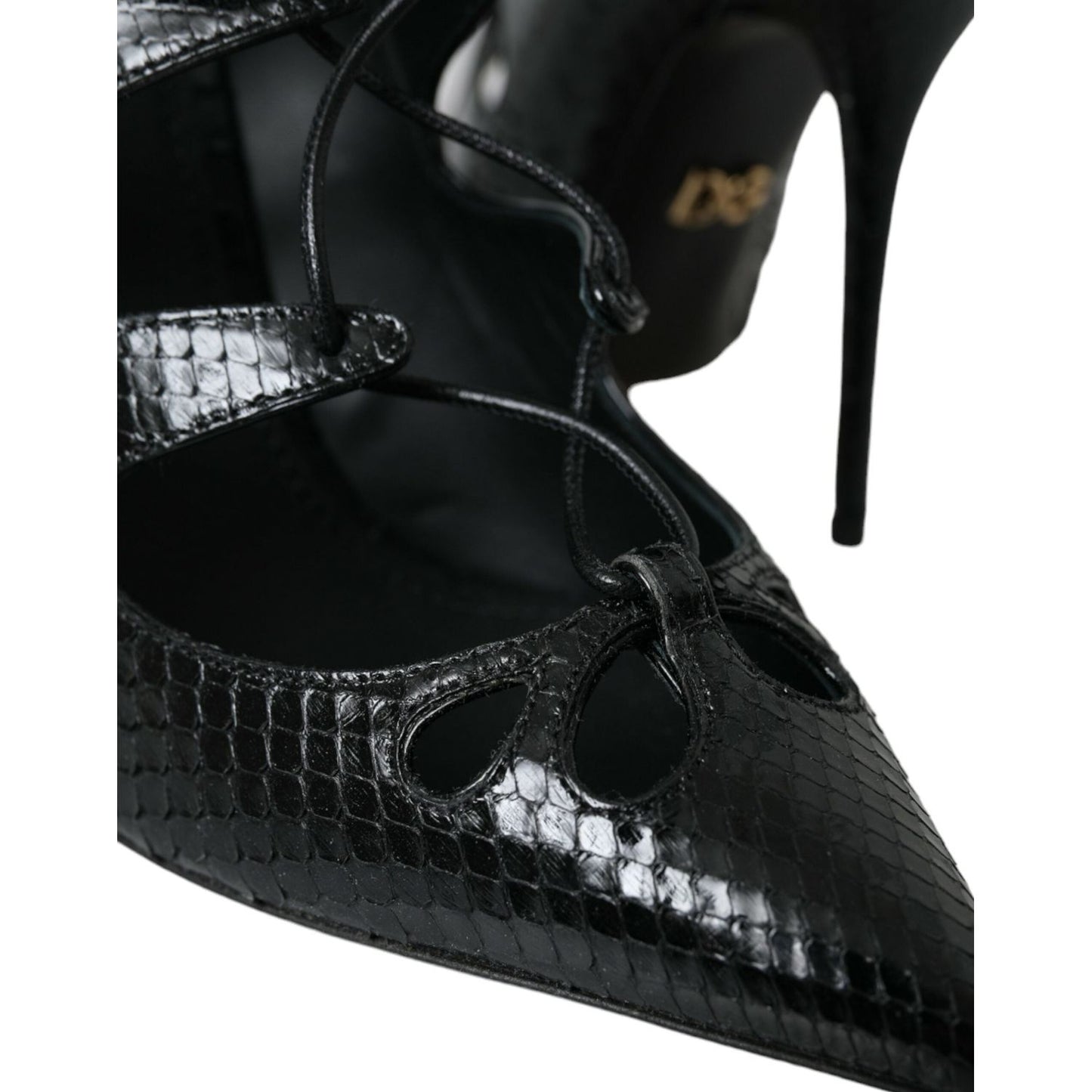 Dolce & Gabbana Black Python Leather Mary Jane Pumps Shoes Dolce & Gabbana