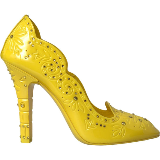 Dolce & Gabbana Yellow Crystal CINDERELLA Heels Pumps Shoes Dolce & Gabbana