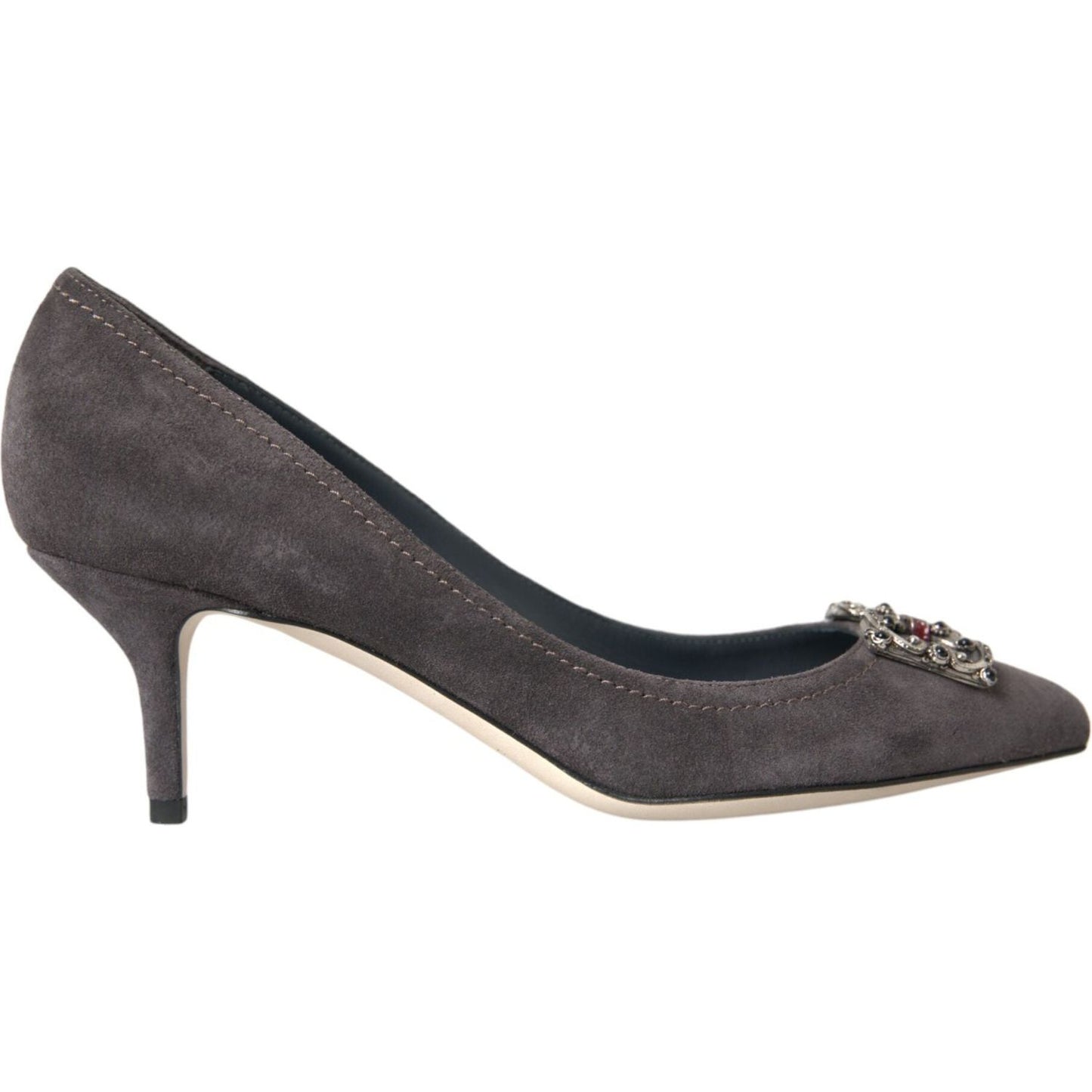 Dolce & Gabbana Gray Amore Suede Bellucci Heels Pumps Shoes Dolce & Gabbana