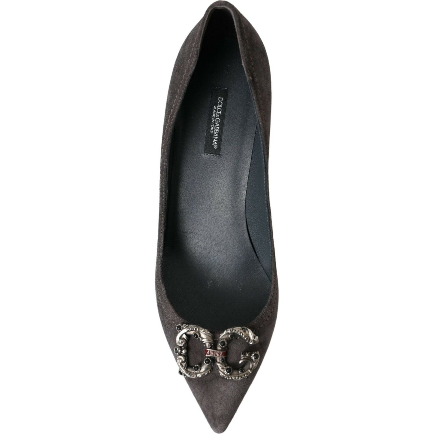 Dolce & Gabbana Gray Amore Suede Bellucci Heels Pumps Shoes Dolce & Gabbana