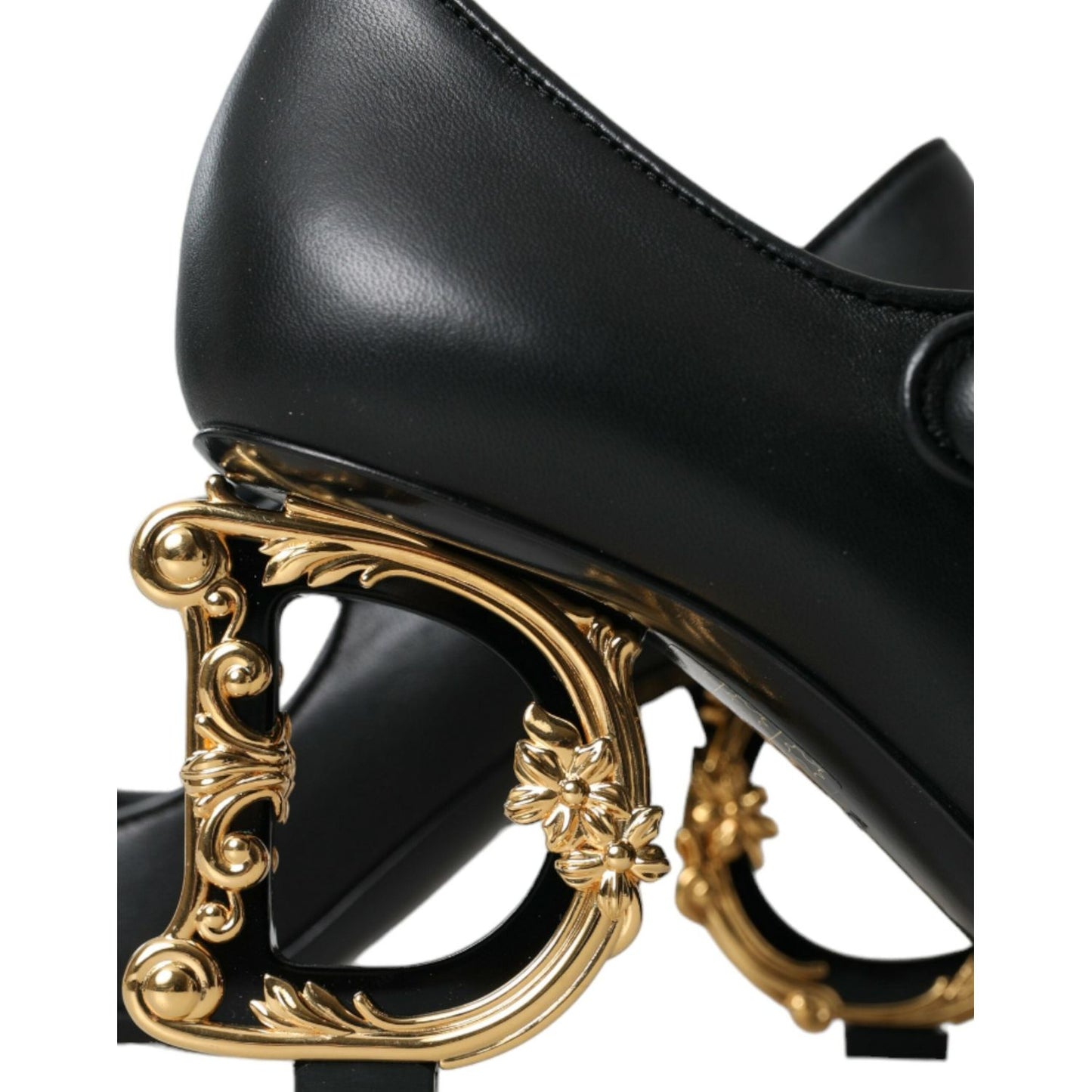 Dolce & Gabbana Black Leather Logo Heels Mary Janes Pumps Shoes Dolce & Gabbana