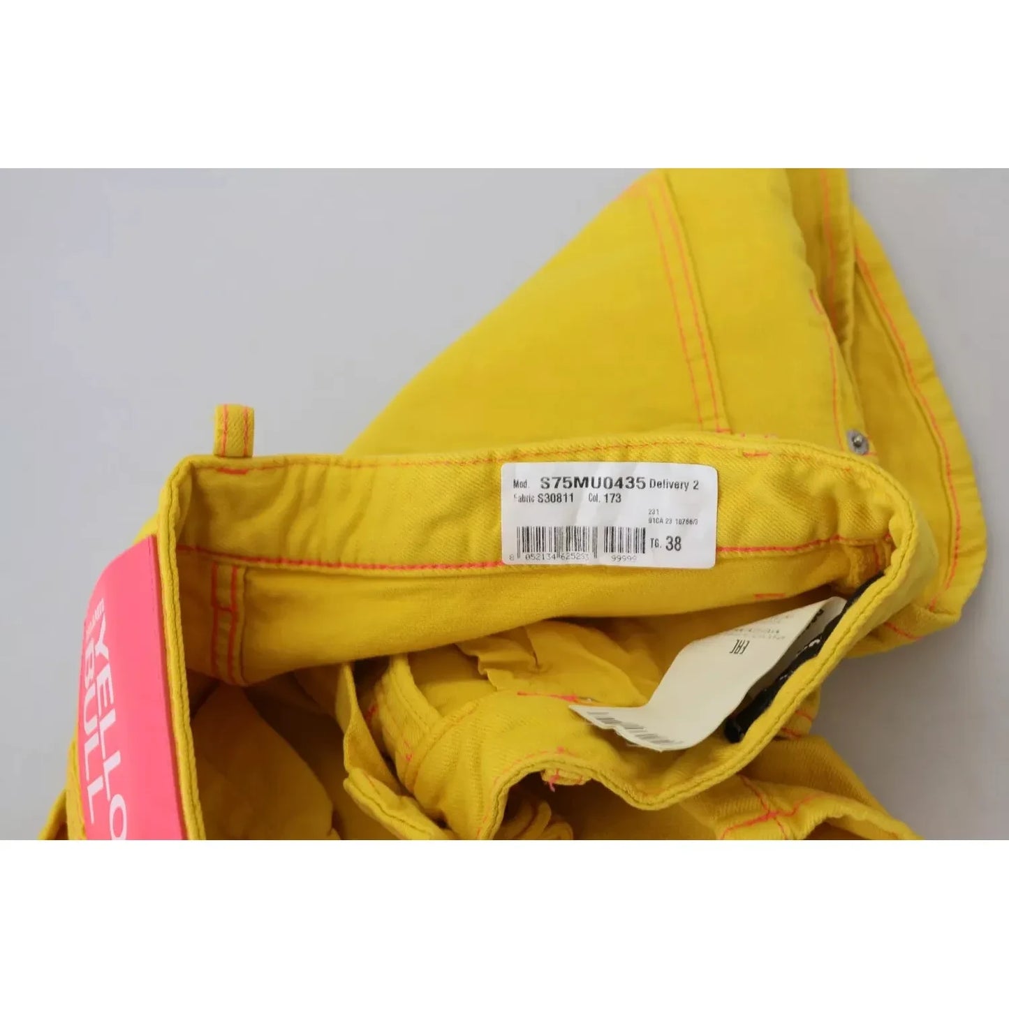 Dsquared² Yellow Cotton High Waist Baggy Women Hotpants Shorts Dsquared²