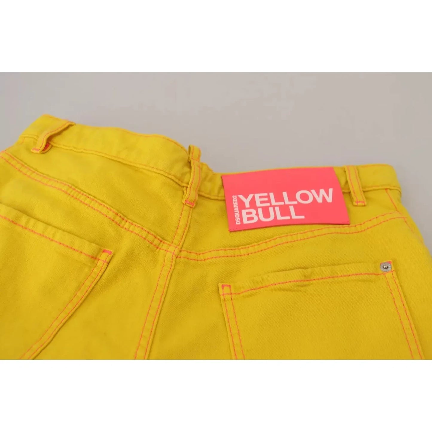 Dsquared² Yellow Cotton High Waist Baggy Women Hotpants Shorts Dsquared²