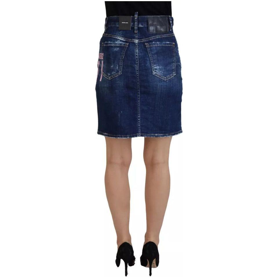 Dsquared² Blue Icon High Waist Denim Mini Boston Jean Skirt Dsquared²