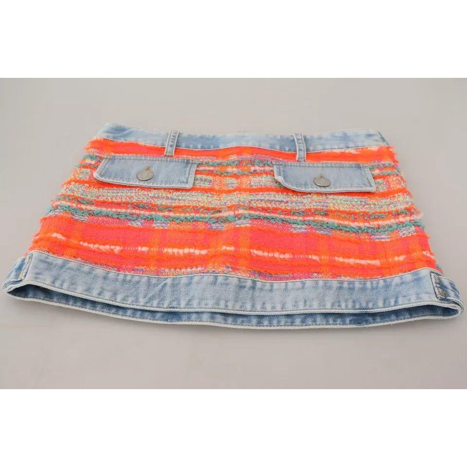 Dsquared² Multicolor Polyester Low Waist A-line Denim Skirt Dsquared²