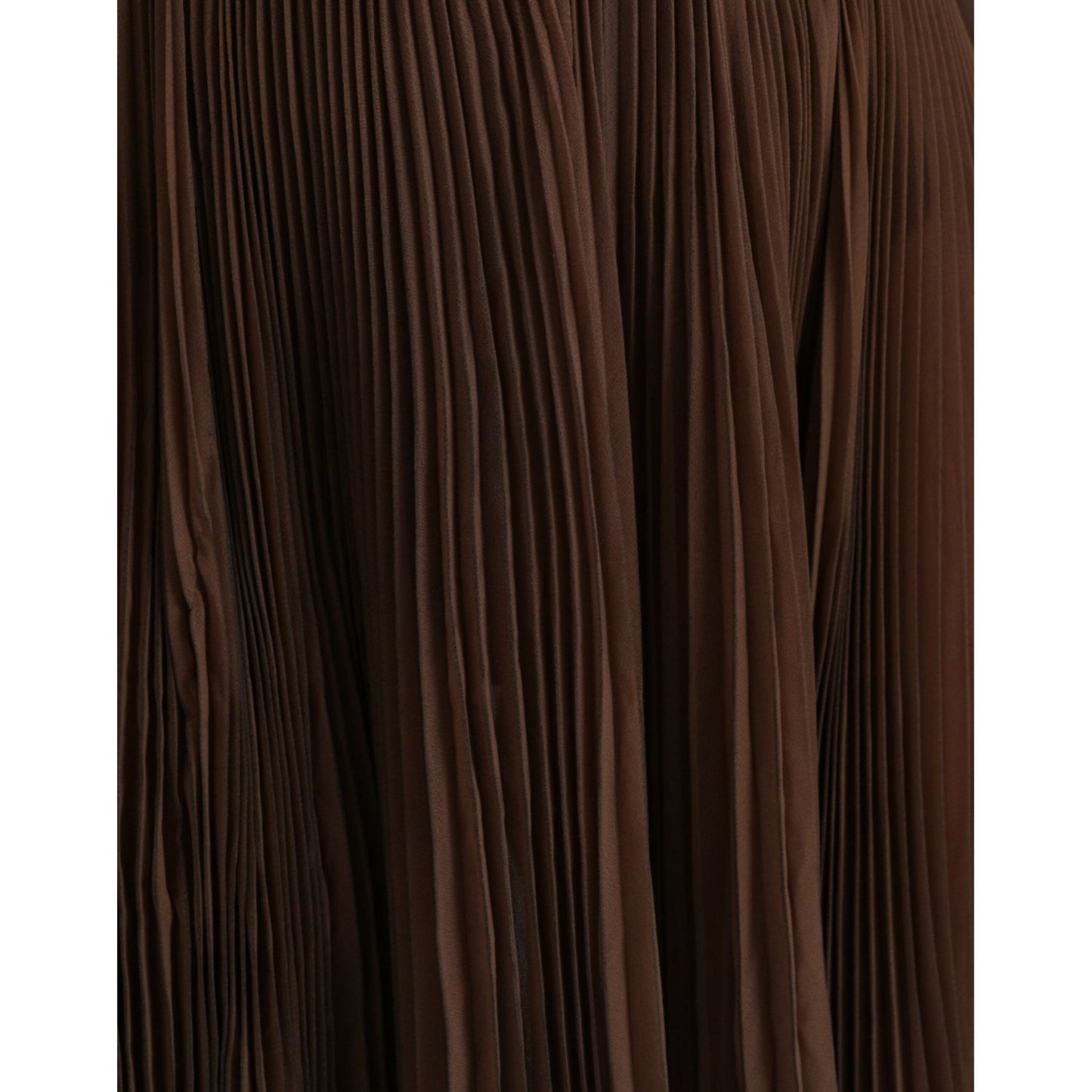 Dolce & Gabbana Brown Polyester Pleated High Waist Midi Skirt Dolce & Gabbana