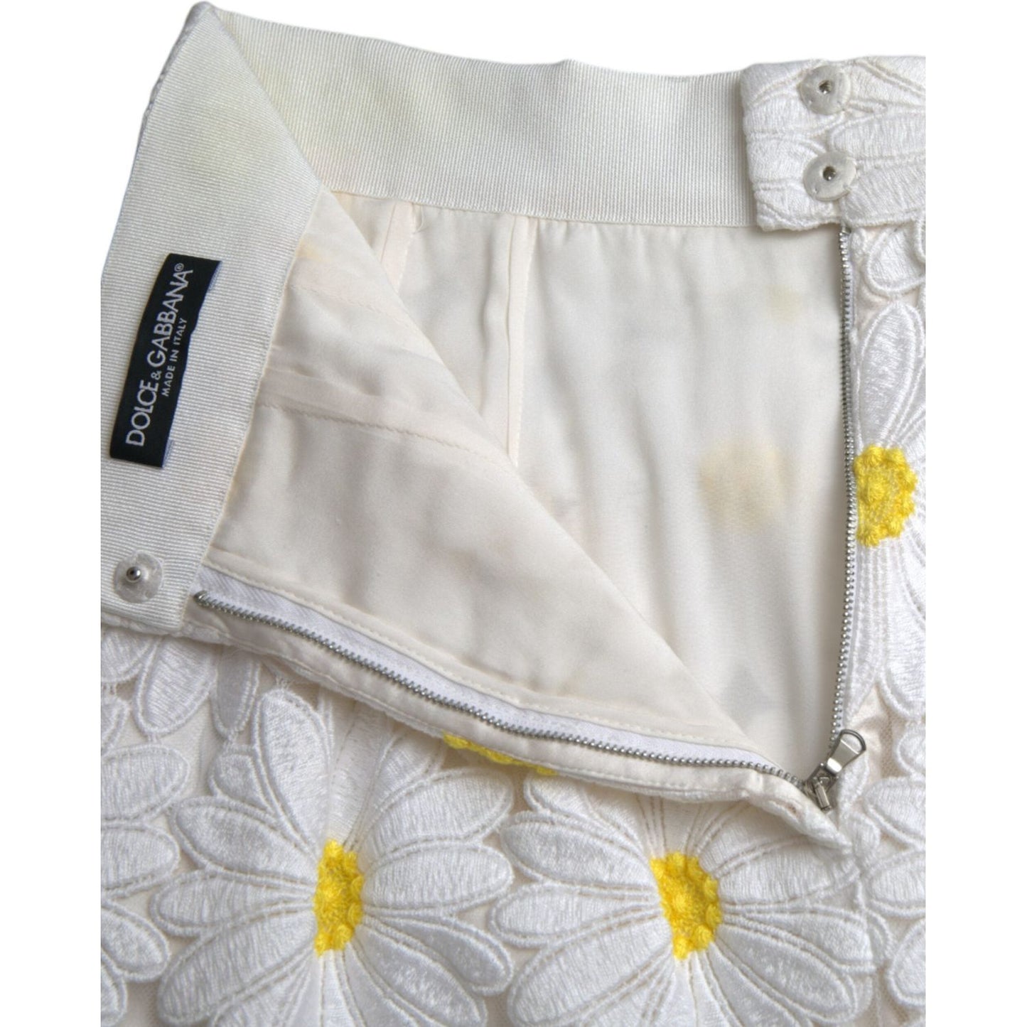 Dolce & Gabbana White Floral Pencil Straight Lace Skirt Dolce & Gabbana